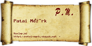 Patai Márk névjegykártya